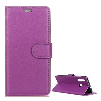 Huawei P30 Lite Gigapack tok álló, bőr hatású FLIP, prémium, LILA