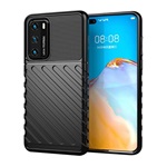 Huawei P40 Gigapack szilikon telefonvédő ütésállóság, dombor minta, FEKETE