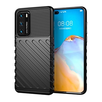 Huawei P40 Gigapack szilikon telefonvédő ütésállóság, dombor minta, FEKETE