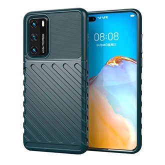 Huawei P40 Gigapack szilikon telefonvédő ütésállóság, dombor minta, SÖTÉTZÖLD