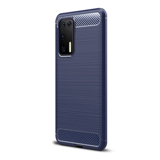 Huawei P40 Gigapack szilikon telefonvédő ütésállóság, karbon minta, SÖTÉTKÉK