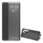 Huawei P40 Gigapack tok álló, bőr hatású FLIP, ablakos, FEKETE