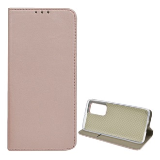 Huawei P40 Gigapack tok álló, bőr hatású FLIP, asztali tartó, ROZÉARANY
