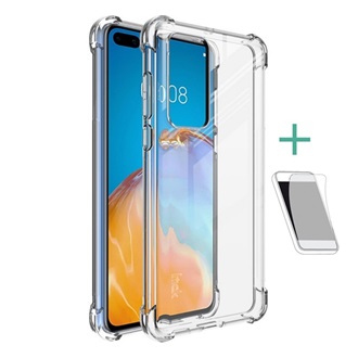 Huawei P40 IMAK szilikon telefonvédő ütésállóság, légpárnás sarok + képernyővédő fólia, ÁTLÁTSZÓ