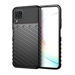 Huawei P40 Lite 4G Gigapack Szilikon telefonvédő ütésállóság, dombor minta, FEKETE