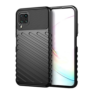 Huawei P40 Lite 4G Gigapack Szilikon telefonvédő ütésállóság, dombor minta, FEKETE