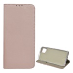 Huawei P40 Lite 4G Gigapack Tok álló, bőr hatású FLIP, asztali tartó, ROZÉARANY