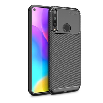 Huawei P40 Lite E Gigapack Szilikon telefonvédő ütésállóság, karbon minta, FEKETE