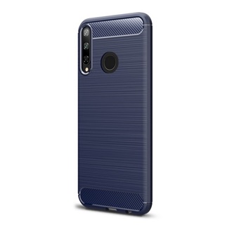 Huawei P40 Lite E Gigapack Szilikon telefonvédő ütésállóság, karbon minta, SÖTÉTKÉK