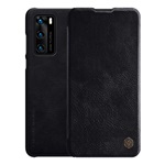 Huawei P40 NILLKIN QIN tok álló, bőr hatású FLIP, kártyazseb, FEKETE