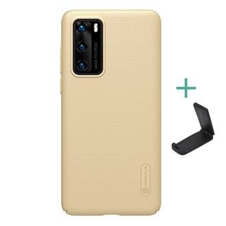 Huawei P40 NILLKIN SUPER FROSTED műanyag telefonvédő gumírozott, érdes felület + asztali tartó, ARANY
