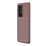 Huawei P40 Pro 5G Gigapack Szilikon telefonvédő ütésállóság, karbon minta, BARNA