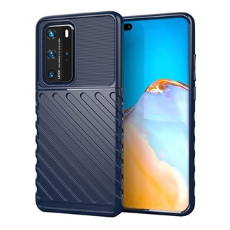 Huawei P40 Pro 5G Gigapack szilikon telefonvédő ütésállóság, dombor minta, SÖTÉTKÉK