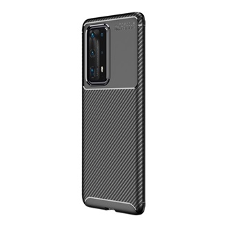 Huawei P40 Pro+ 5G Gigapack szilikon telefonvédő ütésállóság, karbon minta, FEKETE