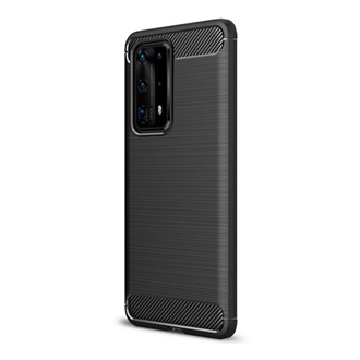 Huawei P40 Pro+ 5G Gigapack szilikon telefonvédő ütésállóság, karbon minta, FEKETE