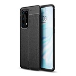 Huawei P40 Pro+ 5G Gigapack szilikon telefonvédő ütésállóság, varrás minta, FEKETE