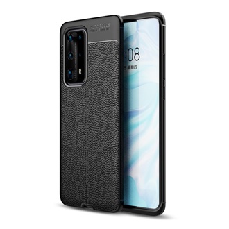 Huawei P40 Pro+ 5G Gigapack szilikon telefonvédő ütésállóság, varrás minta, FEKETE