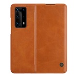 Huawei P40 Pro+ 5G NILLKIN QIN tok álló, bőr hatású FLIP, kártyazseb, BARNA