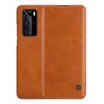 Huawei P40 Pro 5G NILLKIN QIN tok álló, bőr hatású FLIP, kártyazseb, BARNA