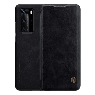 Huawei P40 Pro 5G NILLKIN QIN tok álló, bőr hatású FLIP, kártyazseb, FEKETE