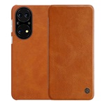 Huawei P50 NILLKIN QIN tok álló, bőr hatású FLIP, kártyazseb, BARNA