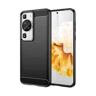 Huawei P60 Pro Gigapack szilikon telefonvédő ütésállóság, karbon minta, FEKETE