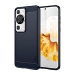 Huawei P60 Pro MOFI szilikon telefonvédő ütésállóság, karbon minta, SÖTÉTKÉK
