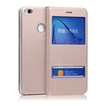 Huawei P8 Lite Gigapack Tok álló, bőr hatású FLIP, ablakos, ARANY