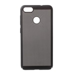 Huawei P9 Lite Mini Gigapack műanyag telefonvédő gumírozott, lyukacsos, FEKETE