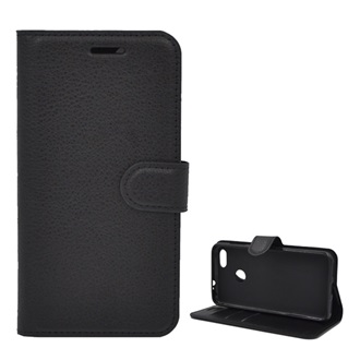 Huawei P9 Lite Mini Gigapack tok álló, bőr hatású FLIP, prémium, FEKETE