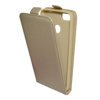 Huawei P9 Lite Mini Gigapack tok álló, bőr hatású FLIP, szilikon tartó, ARANY