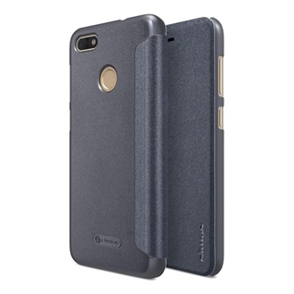 Huawei P9 Lite Mini NILLKIN SPARKLE műanyag telefonvédő bőr hatású FLIP, oldalra nyíló, FEKETE