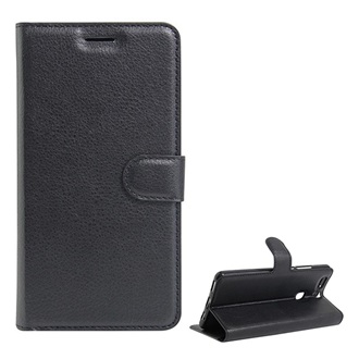 Huawei P9 Plus Gigapack tok álló, bőr hatású FLIP, prémium, FEKETE