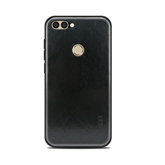 Huawei P Smart (2018) MOFI szilikon telefonvédő bőr hatású hátlap FEKETE