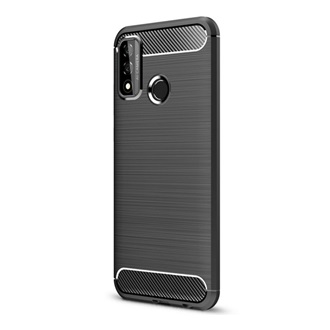 Huawei P Smart (2020) Gigapack szilikon telefonvédő ütésállóság, karbon minta, FEKETE