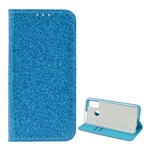 Huawei P Smart (2020) Gigapack tok álló, bőr hatású FLIP, csillogó, VILÁGOSKÉK