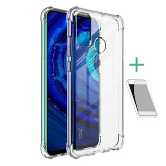 Huawei P Smart (2020) IMAK szilikon telefonvédő ütésállóság, légpárnás sarok + képernyővédő fólia, ÁTLÁTSZÓ