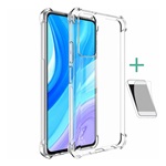 Huawei P Smart (2021) IMAK szilikon telefonvédő ütésállóság, légpárnás sarok + képernyővédő fólia, ÁTLÁTSZÓ
