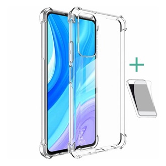 Huawei P Smart (2021) IMAK szilikon telefonvédő ütésállóság, légpárnás sarok + képernyővédő fólia, ÁTLÁTSZÓ