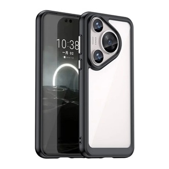 Huawei Pura 70 Pro 5G Gigapack Szilikon telefonvédő ütésállóság, átlátszó hátlap, FEKETE