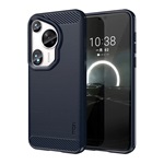 Huawei Pura 70 Ultra 5G MOFI szilikon telefonvédő ütésállóság, karbon minta, SÖTÉTKÉK
