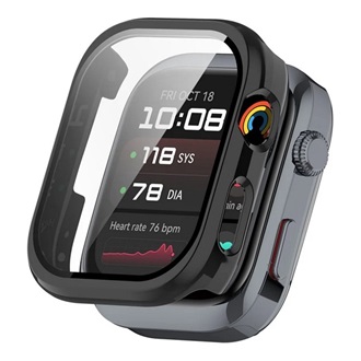 Huawei Watch D2 GIGAPACK Műanyag keret BUMPER, ütésállóság + kijelzővédő üveg, FEKETE