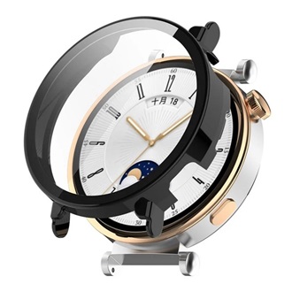 Huawei Watch GT 4 41mm Gigapack Műanyag keret BUMPER, ütésállóság + kijelzővédő üveg, FEKETE