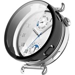 Huawei Watch GT 6 41mm GIGAPACK Műanyag keret BUMPER, ütésállóság + kijelzővédő üveg, FEKETE