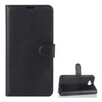 Huawei Y6 (2017) Gigapack Tok álló, bőr hatású FLIP, prémium, FEKETE