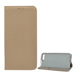 Huawei Y6 (2018) Gigapack tok álló, bőr hatású FLIP, asztali tartó, ARANY