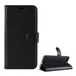 Huawei Y6 (2018) Gigapack tok álló, bőr hatású FLIP, prémium, FEKETE