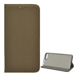 Huawei Y6 (2018) Gigapack tok álló, bőr hatású FLIP, rombusz, ARANYBARNA