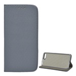 Huawei Y6 (2018) Gigapack tok álló, bőr hatású FLIP, rombusz, SZÜRKE