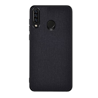 Huawei Y6p Gigapack Szilikon telefonvédő ütésállóság, textil hátlap, FEKETE